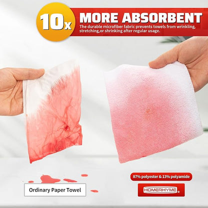 White Microfiber Cleaning Cloth, 150 Pack Shop Towels All-Purpose Cleaning Rags, Bulk Lint-Free Washcloth Reusable Microfiber Towels for Cars Mechanic Garage & Housekeeping 11.5"*11.5"