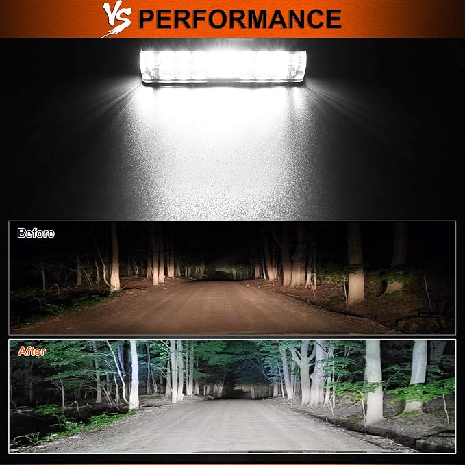 AUTOFEEL Led Light Bar, 7 inch Led Pods Light with 5500LM 6500K White Lighting, 2Pcs 60W Flood Spotlight Fog Beam Combo for Off Road Driving/Night Driving, Compatible with Truck ATV Boat SUV Motorbike