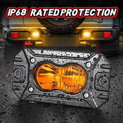 Flush Mount Pod Lights Amber, Auto Power Plus 2PCS 40W LED Driving Lights Amber LED Pods Off Road Lights Bumper Fog Lights Flush LED Light Bar Backup Work Light Cube for Truck Pickup ATV UTV Boat 4x4