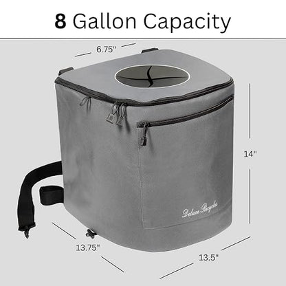 Portable Trash Can for Boating and Camping - Durable and Collapsible with Inner Bin - Kayak, Fishing, Beach, Hiking and Camping Essentials, Boat Accessories 8 Gallon Trash Can (Grey)