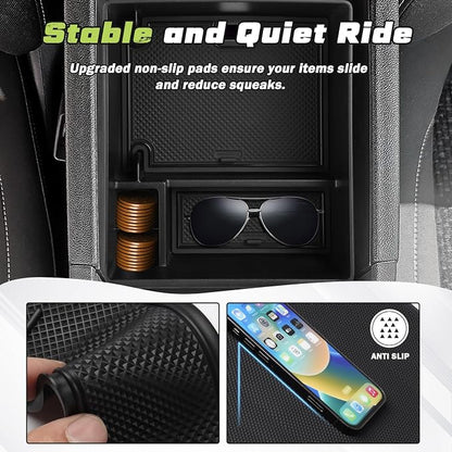 Sunsdrew Center Console Organizer for GMC Acadia 2017-2023 Accessories Acadia SL SLE SLT Denali AT4 Armrest Insert Console Tray ABS Organizer Armrest Storage Box