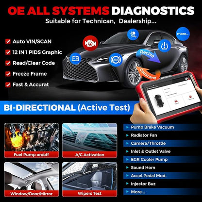 KINGBOLEN K8 Pro OBD2 Scanner Bluetooth 2026 Bidirectional Scan Tool with Lifetime No Subscription Update 8'' All System Diagnostic Tool, ECU Code, 34+ Reset, CANFD&DOIP, V.A.G Guide, FCA AutoAuth