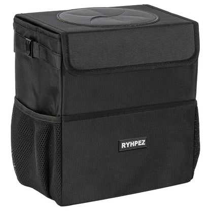 Ryhpez Car Trash Can with Lid - Hanging Trash Bin Garbage Can for Car SUV, Leak-Proof Collapsible Automotive Truck Organizer Road Trip Essentials(3.2 Gallon/12L)