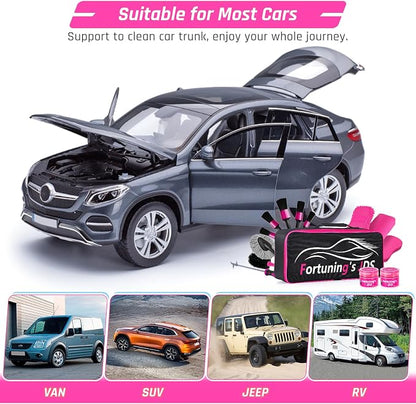 34PCS Car Detailing Brush Set, Car Detailing Kit, Car Detailing Brushes, Car Cleaning Kit, Professional Car Care kit - Car Wash Brush kit for Interior Exterior Wheels, Pink Car Accessories for Women