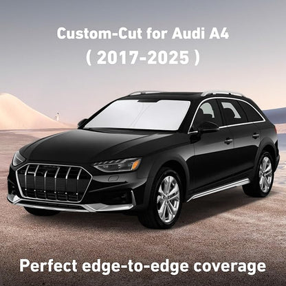 EcoNour Windshield Sunshade Compatible for Audi A4 2017-2023 2024 2025, Sun Visor for Front Windshield & Window Sun Shade Cover, UV Heat Blocker & Protector, Car Accessories