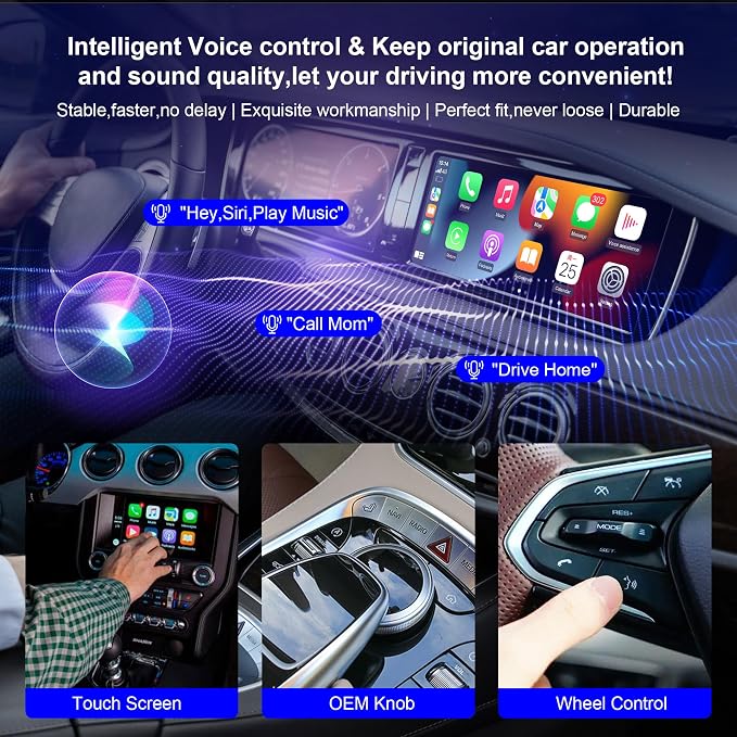 2025 Upgraded Wireless Carplay Adapter for iPhone, Plug&Play Auto-Connected Carplay Wireless Adapter Stable Fit for Cars-No Latency, BT5.3 CarPlay Dongle for Apple iPhone iOS 10+,Bronze