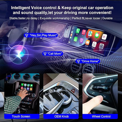 2025 Upgraded Wireless Carplay Adapter for iPhone, Plug&Play Auto-Connected Carplay Wireless Adapter Stable Fit for Cars-No Latency, BT5.3 CarPlay Dongle for Apple iPhone iOS 10+,Brown