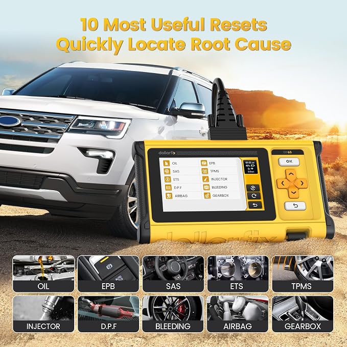 OBD2 Scanner Diagnostic Tool - 4 System BIDirectional Scan Tool for Car 10 Resets Services Active Test Oil/EPB/SAS/TPMS/Throttle/INJEC Auto VIN Lifetime Update