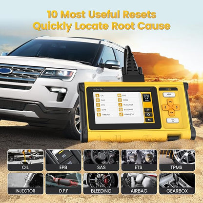 OBD2 Scanner Diagnostic Tool - 4 System BIDirectional Scan Tool for Car 10 Resets Services Active Test Oil/EPB/SAS/TPMS/Throttle/INJEC Auto VIN Lifetime Update