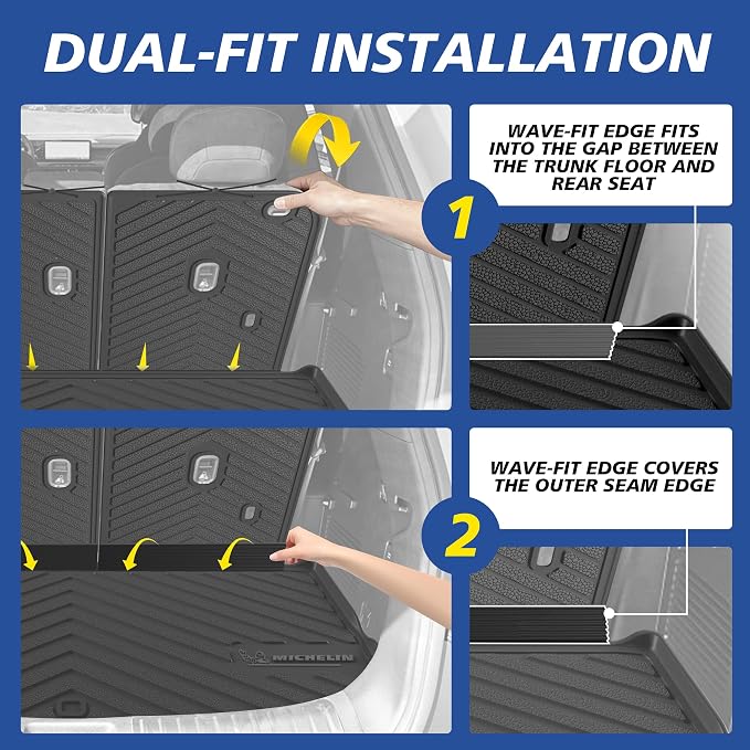 Michelin Vehicle Mats, All-Weather TPE Custom Fit Liner for 2022+ Hyundai Tucson Gas (4 Piece A), Premier