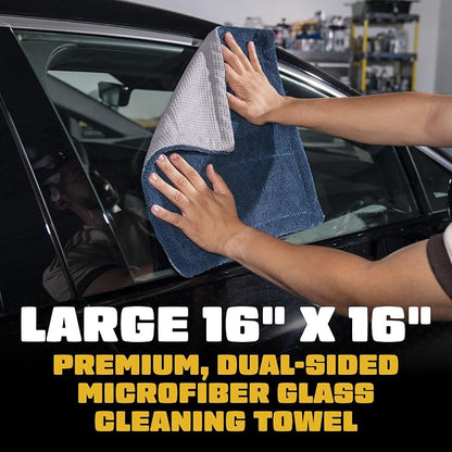 Chemical Guys Clean Stroke Dual-Sided Microfiber Glass Towels - 16 x 16 Premium Streak-Free Cloths for Cars, Trucks, SUVs - Scratch-Free, Lint-Free Detailing Towels for Clear Glass & Mirrors (2 Pack)