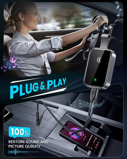 High Tech Wireless CarPlay Adapter for Apple-Super Mini Edition | Easy to Upgrade Wired Car Play to Wireless | Latency-Free in-Dash Navigation GPS Dongle for iPhone iOS 10+(Silver Gray)