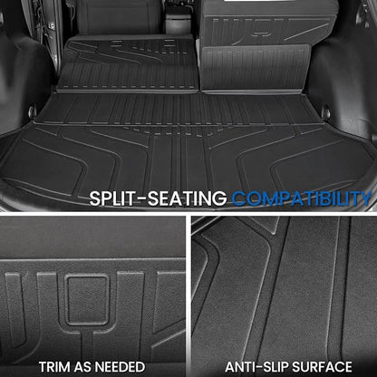 Floor Mats Set for 2013-2018 Toyota RAV4 Gas, All Weather TPE Floor Liners Trunk Mat Cargo Liner with Backrest Mat Door Sill Guards Accessories
