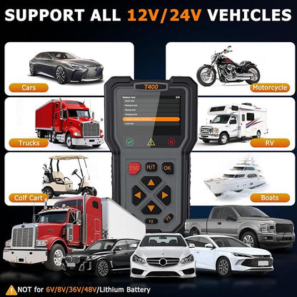 TopDiag T400 4-in-1 OBD2 Scanner Diagnostic Tool, Car Diagnostic Tool, 12V Battery Tester Check Engine Code Reader, Relay Tester, Fuel Injector Tester for Any Vehicle with an OBDII Port