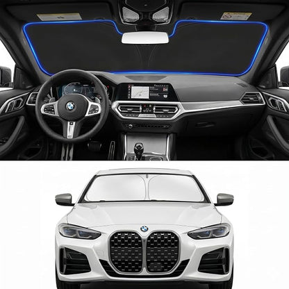 Custom Fit Windshield Sun Shade for BMW 4 Series 2021-2026 | Custom Fit Windshield Cover, Blocks UV Rays, Double-Layer Heat Shield, Durable Frame, Easy Fold & Storage