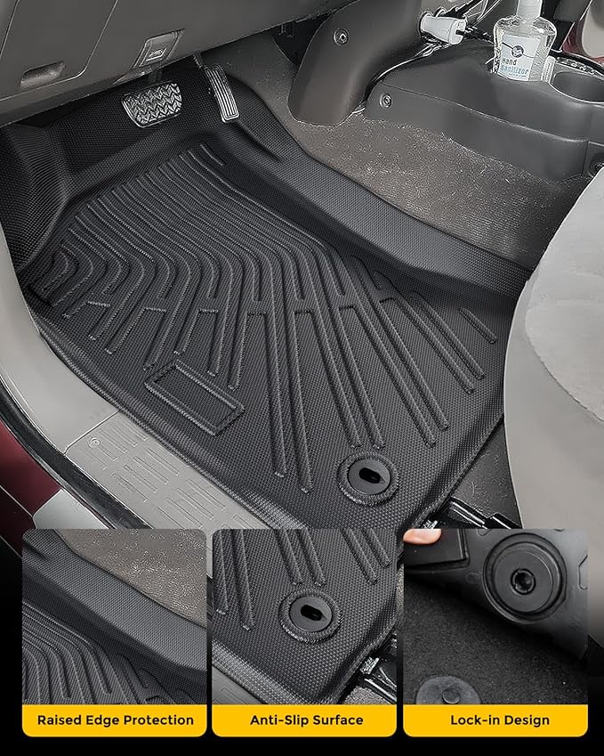 Floor Mats for Toyota Tacoma 1995–2004(Not for Double Cab), All Weather Waterproof Front Floor Liners, Heavy Duty Anti-Slip TPE Truck Interior Accessories 1996 1997 1998 1999 2020 2001 2002 2003