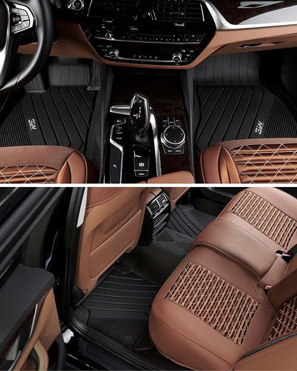 3W Floor Mats Custom Fit for 5 Series BMW 2017-2023 520i 528i 530i 540i 550i M5 G30, All Weather TPE Custom Fit Floor Liner 1st 2nd Rows BMW 5 Series Accessories Full Set Car Mats (Not for GT & 530e)