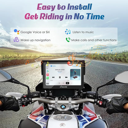 Carpuride W502B Motorcycle Carplay Screen for BMW R1200GS R1250GS S1000XR Motorcycle, 5 inch Waterproof Touchscreen, Portable Carplay/Android Auto GPS Navigation for Motorbike, Dual Bluetooth