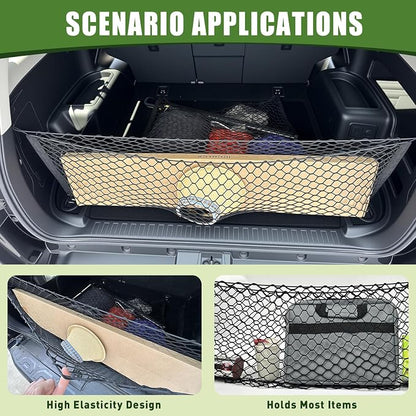 Trunk Cargo Net for 2010-2024 Toyota 4Runner 2 Row Model Only, Trunk Organizer Luggage Mesh Net Anti-Slip Rear Cargo Netting for 4 Runner SUV Accessories(Envelope Style+Floor Style)