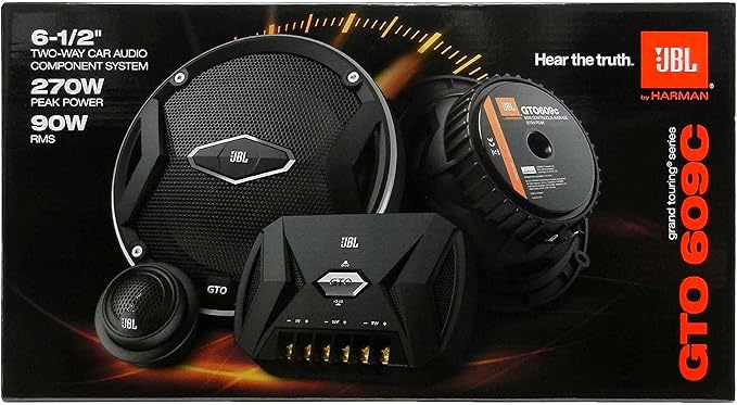 JBL GTO609C 270 Watts 6-1/2" Premium Car Audio Component Stereo Speaker System with Patented Plus One Woofer-Cone Technology