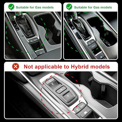Carbon Fiber Gear Shift Panel Cover Compatible with 2018-2022 10th Gen Honda Accord Gas