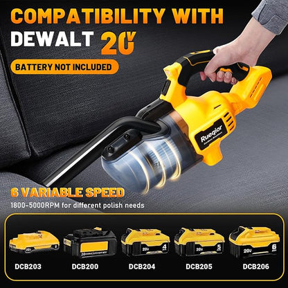 Cordless Vacuum Compatible with DeWalt 20V Battery, 5 in 1 Brushless Vacuum Cleaner with 50KPA 500W Powerful Motor, 50 CFM Portable Hand Vacuum for Home Wood Floor, Car (Battery Not Included)