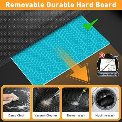HOB4U Dog Car Seat Cover for Back Seat, Hard Bottom Back Seat Extender for Dogs, Dog Hammock for Car SUV and Trucks - Waterproof, Anti Scratch，Easy to Clean, Supports 400lbs