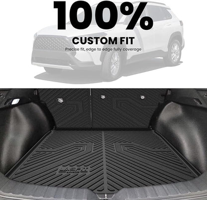LASFIT Cargo Mat with Backrest Mat for Toyota Corolla Cross Hybrid 2026 2025 2024 2023 2022, All Weather TPE Custom Fit Trunk Mat Trunk Liner Trunk Tray Cargo Liner Cargo Tray with Seatback Cover