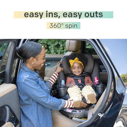 Joie Baby, Chili Spin SI 360 Rotating 2-in-1 Convertible Car Seat, Rear and Forward-Facing, No-Rethread Harness, Side Impact Protection (Dove)