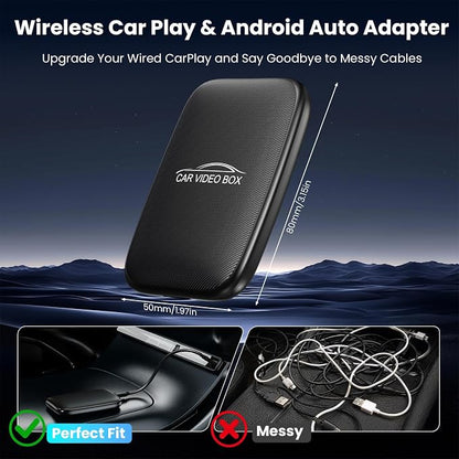 CarPlay AI Box 2026 Upgraded—Wireless CarPlay & Android Auto Adapter, Magic Video Box Support YouTube,TF Card,Wired-to-Wireless Conversion, Plug and Play carplay adapter for IOS10+/Android 11+