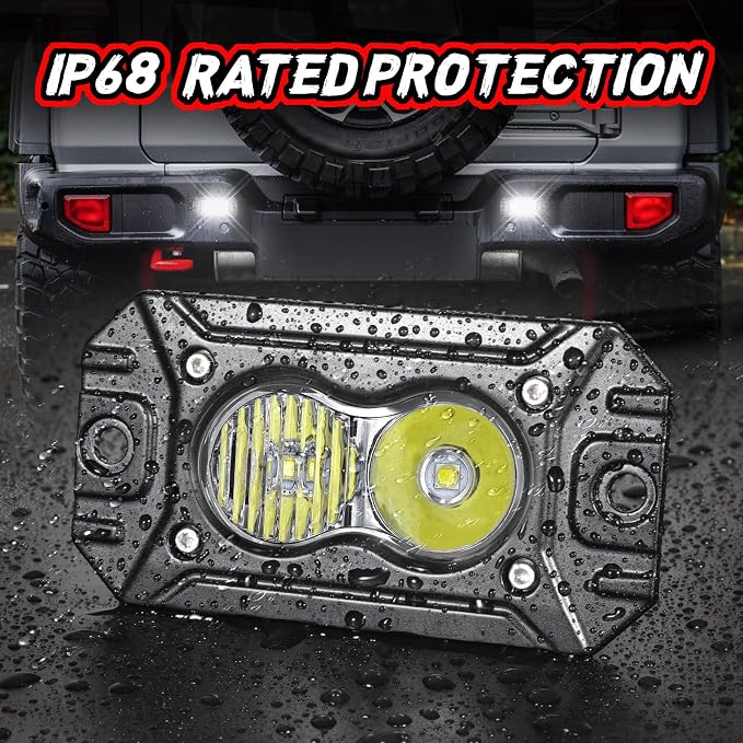 LED Pod Lights Flush Mount, Auto Power Plus 2PCS 4 Inch Off Road Driving Lights Flush LED Light Bar Combo Backup Work Light Bumper Cube Light for Truck Pickup UTV ATV Boat 4x4