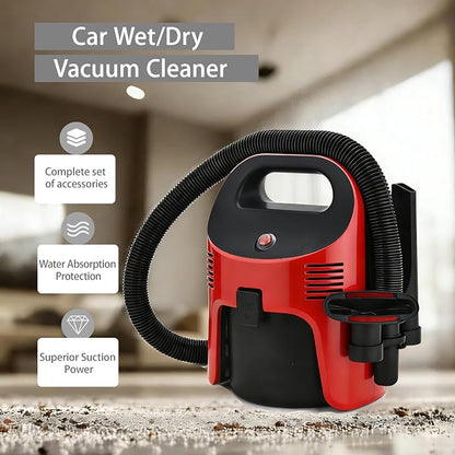 Portable Wet/Dry Vacuum, 2-Gallon, Small Shop Vacuum，Corded, Compact Wet/Dry Vacuum for Pets & Cars, Black-Red Elf