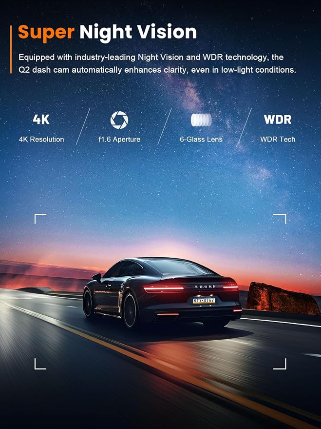 galphi 4K Dash Cam Front, Built-in 5G WiFi, 32GB Card Included, Dash Camera for Cars, Mini Dashcam with Super Night Vision, Loop Recording, G-Sensor, 24 Hours Parking Monitor, Support 256GB Max