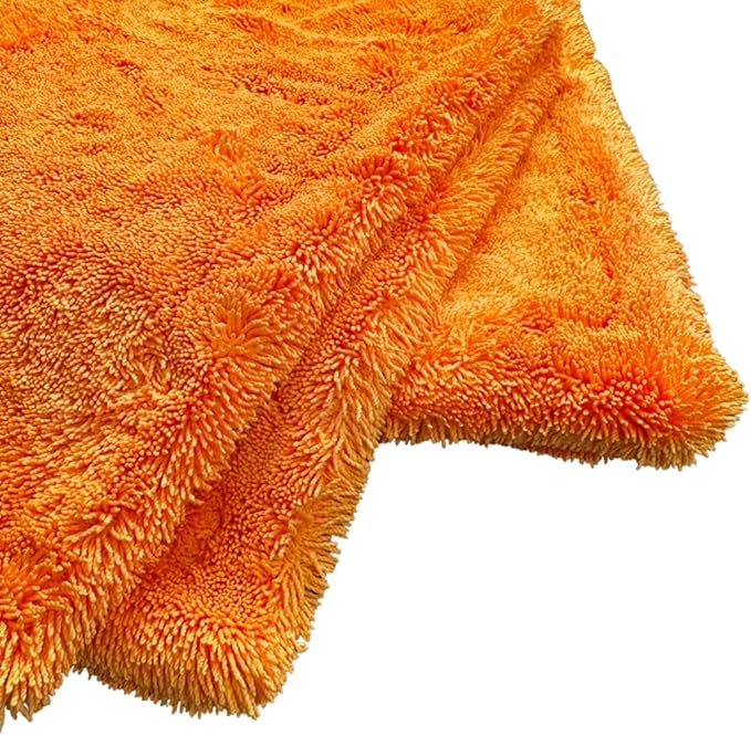 THOR GOAT 1800 Drying Towel (Orange) – Premium Korean Microfiber Car Drying Towel – Ultra Plush Twist Loop Design – Super Absorbent, Lint-Free, 28x28, 1800 GSM – Professional Auto Detailing Towel