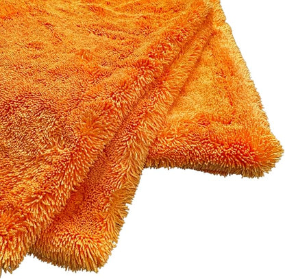 THOR GOAT 1800 Drying Towel (Orange) – Premium Korean Microfiber Car Drying Towel – Ultra Plush Twist Loop Design – Super Absorbent, Lint-Free, 28x28, 1800 GSM – Professional Auto Detailing Towel