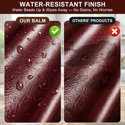 STARTSO WORLD 200Ml Leather Recoloring Balm with 100ML Leather Conditioner, Maroon Leather Repair Kit for Furniture, Leather Dye, Leather Scratch Repair, Leather Couch Paint
