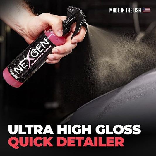 Nexgen Quick Detail Spray (16oz) - Ultimate Spot Cleaner & Ceramic Coating Maintenance - Instant Car Detailing for Freshly Waxed Shine - Car Cleaning Supplies - Protects & Extends Paint Lifespan