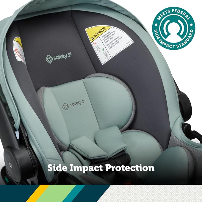 Safety 1st® onBoard™ Slide DLX Infant Car Seat w/SafetySlide™ Base, Easy-Install Rigid Latch, Lightweight Rear-Facing Seat, Newborn Carrier, Extra-Large Canopy, Travel System Ready, Dusty Green