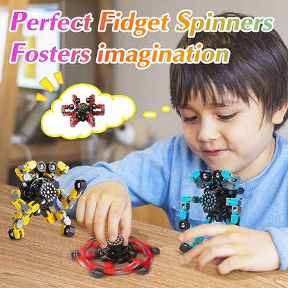 Gokeey Transformable Fidget Spinners for Kids and Adults Stress Relief Sensory Toys for Boys and Girls Fingertip Gyros for Kids Classroom Birthday Party Favors
