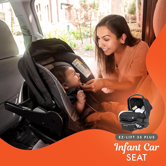 Baby Trend Sit N' Stand Tandem Double Stroller 2.0 DLX and EZ-Lift Plus Car Seat Set with 5 Point Safety Harnesses and Cozy Cover, Modern Khaki