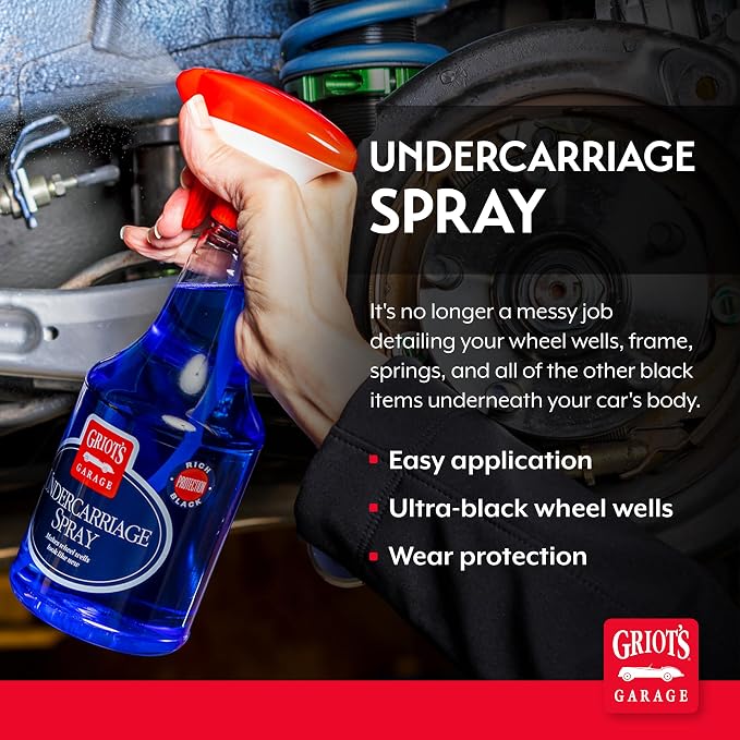 Griot's Garage Undercarriage Spray for Car Cleaning and Detailing, Undercoating for Wheel Wells, Frame, Springs, and More, 10987, 22oz