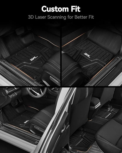 3W Floor Mats Fit for 2022-2025 2026 Honda Civic & Acura Integra 2023-2025(Not Fit Hybrid/Manual), Custom Fit Floor Liner for 1st 2nd Row Full Set TPE All-Weather Car Liners Black