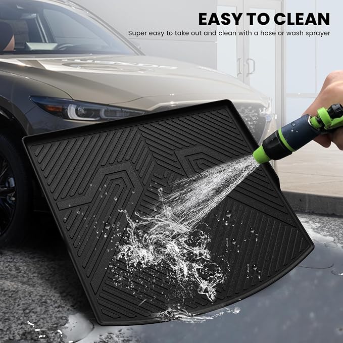 LASFIT Cargo Trunk Mat with Backrest Mats for Mazda CX5 2025 2024 2023 2022 2021 2020 2019 2018 2017 All Weather TPE Rear Cargo Liner Custom Fit Waterproof CX 5 Seat Back Mat Accessories, Black