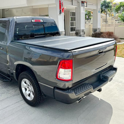 YITAMOTOR FRP Hard Tri-fold Truck Bed Tonneau Cover Fits for 2014-2018 Chevy Silverado/GMC Sierra 1500, Fleetside 5.8 ft Bed