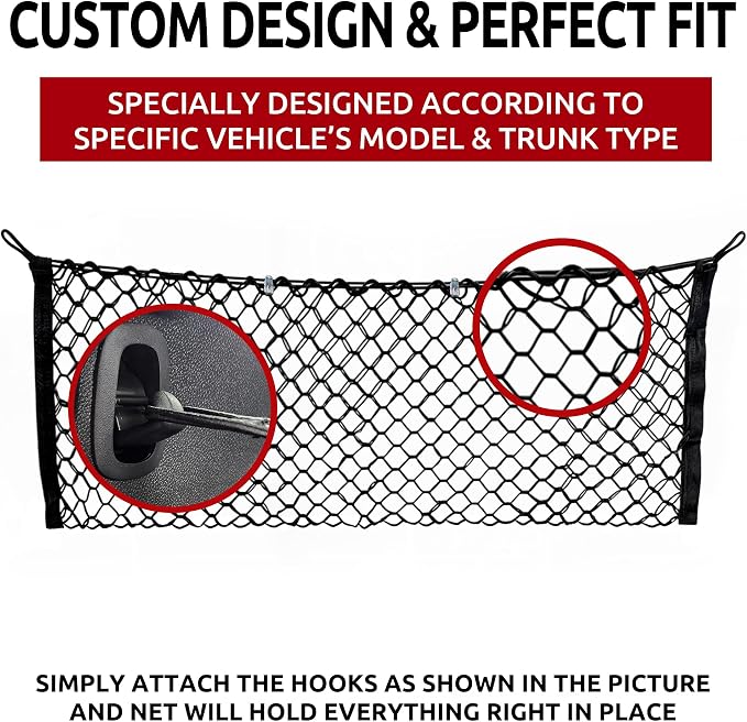 Envelope Style Automotive Elastic Trunk Middle Mesh Cargo Net for Chevrolet Blazer (RS) - Premium Trunk Organizer and Storage - Luggage Net for Crossover- Car Organizer for Chevrolet Blazer
