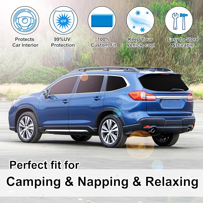 TINGLU Window Shades for Subaru Ascent Touring 2019-2026 Accessories Car Side Full Windows Rear Triangular Windshield Sun Shade Sun UV Rays & Privacy Protection for Camping,Napping,and Relaxing 8PCS