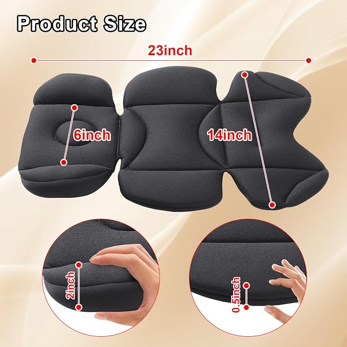 Infant Car Seat Insert, Breathable & Fold Baby Head & Body Support for Infant, Soft Mesh Car Seat Cushion