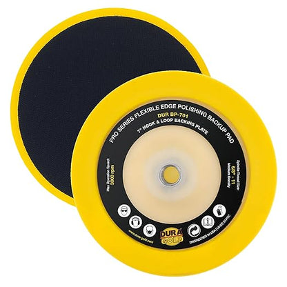 Dura-Gold Pro Series 7" Flexible Edge Polishing Buffing Hook and Loop Backing Pad, 5/8" - 11 Threads - Universal Rotary Polisher Buffer Backup Pad - Attach Foam Wool Buff Pads Automotive Car Detailing