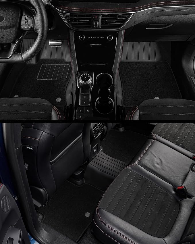 3W Floor Mats with Carpet & Cargo Liner for Tesla Cybertruck 2023 2024 2025 2026, All Weather Waterproof Heavy Duty Accessories Custom Fit Automotive Double Layer Floor Liners & Sub Storage Trunk Mat
