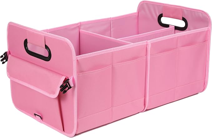 AOKJOY Car Trunk Organizer - Collapsible Multi Compartment Storage with Adjustable Straps for SUV